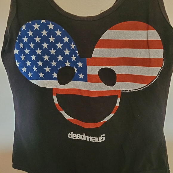 Women's Black Bodysuit with American Flag Design - Picture 3 of 6